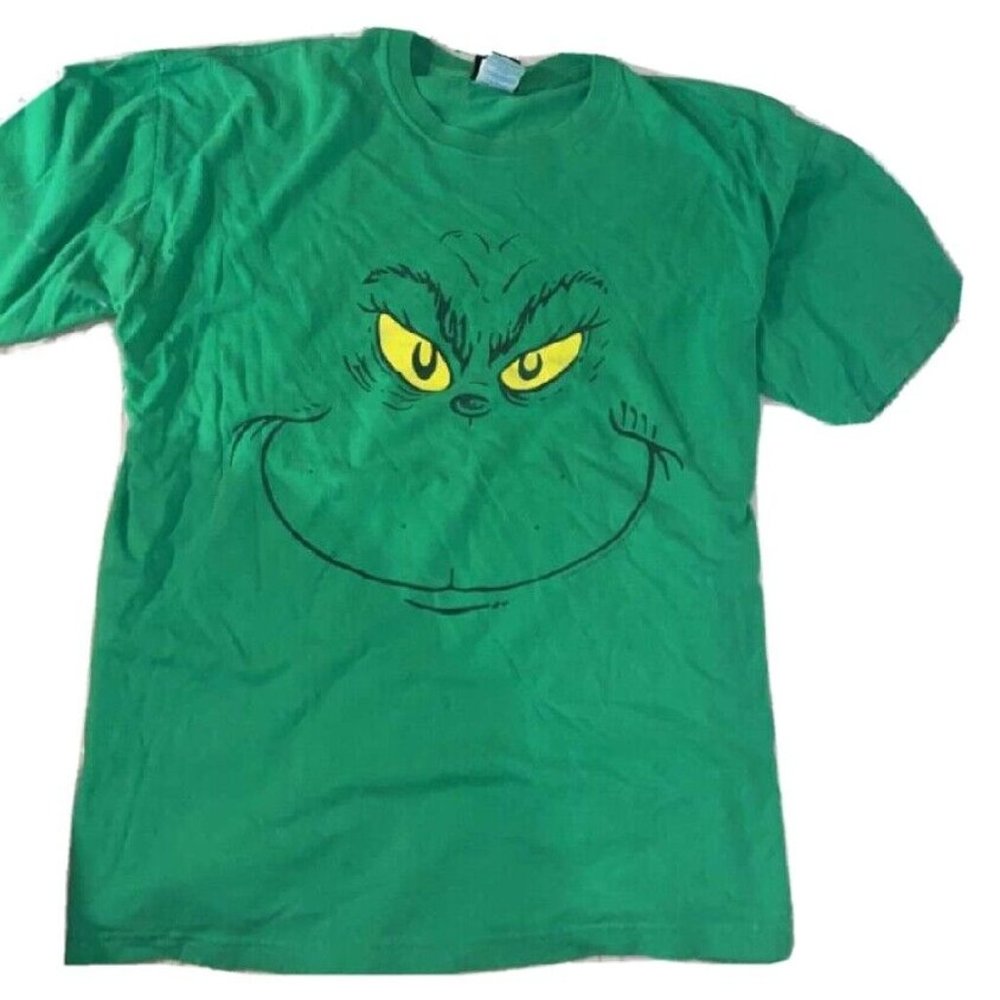 Dr. Seuss Unisex Grinch Face T-shirt Gilden Heavy Cotton - XL 2003 VTG